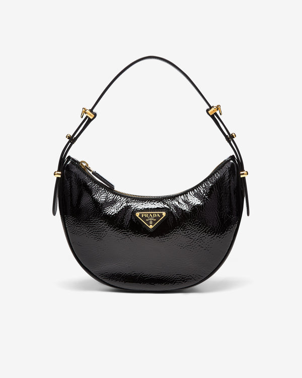 Prada - Women's Arqué Naplak Shoulder Bag - (Black)