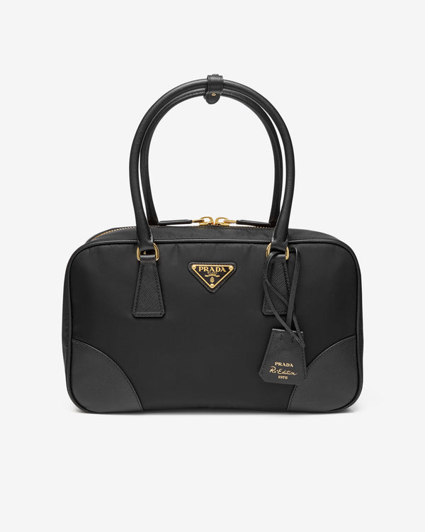 Prada - Women's Re-edition 1978 Medium Re-nylon and Saffiano Leather Two-handle Bag - (Black)