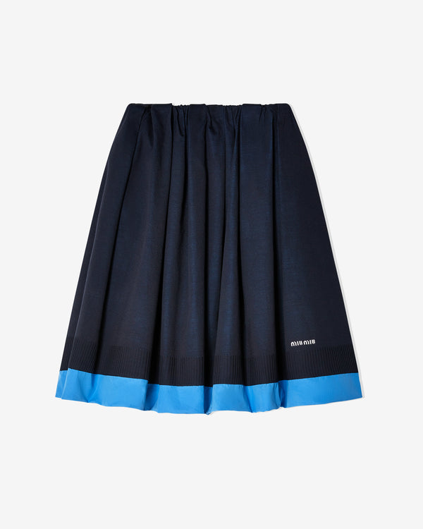 Miu Miu - Women's Knit And Poplin Skirt - (Blue/Light Blue)