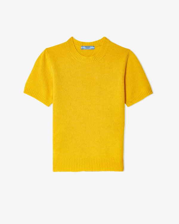 Prada - Women's Short-Sleeved Cashmere Sweater - (Yellow)