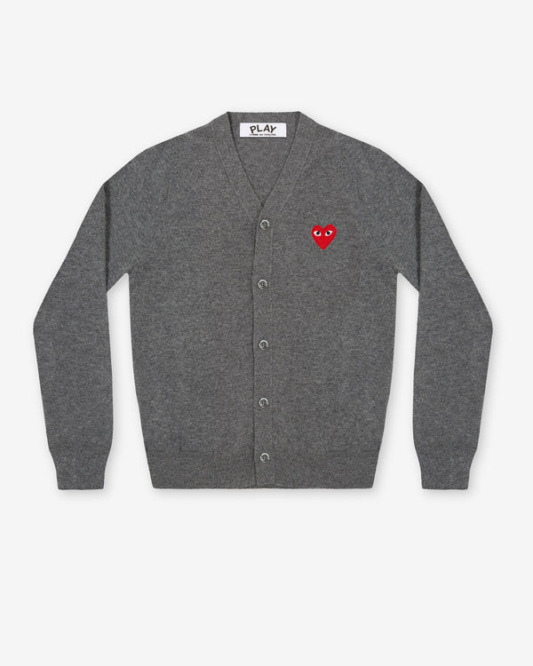 Play Comme des Garçons - Red Men’s Cardigan - (Grey)
