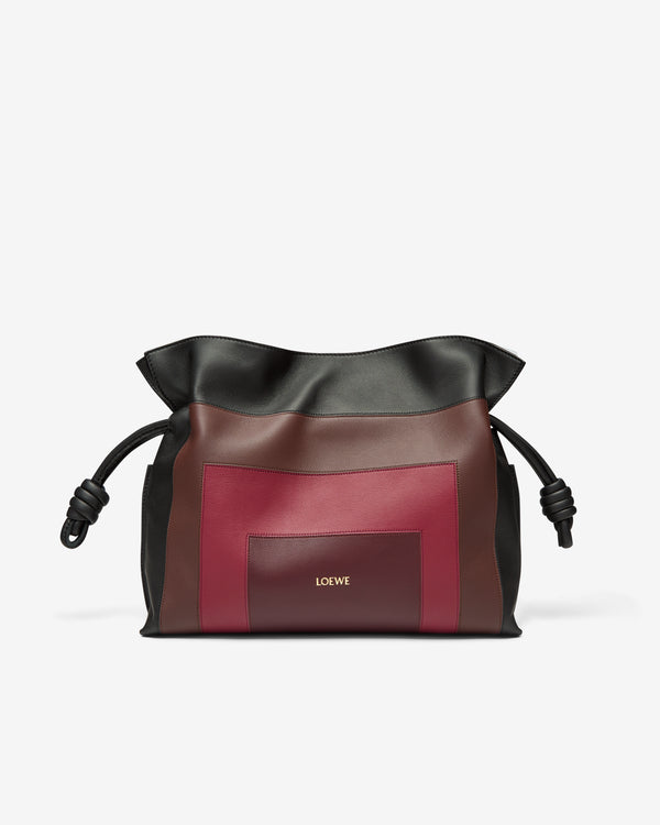 Loewe - Women's Medium Flamenco Clutch - (Black/Burgundy)