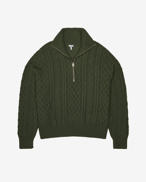 Loewe - Men's Zip-Up Sweater - (Khaki Green)