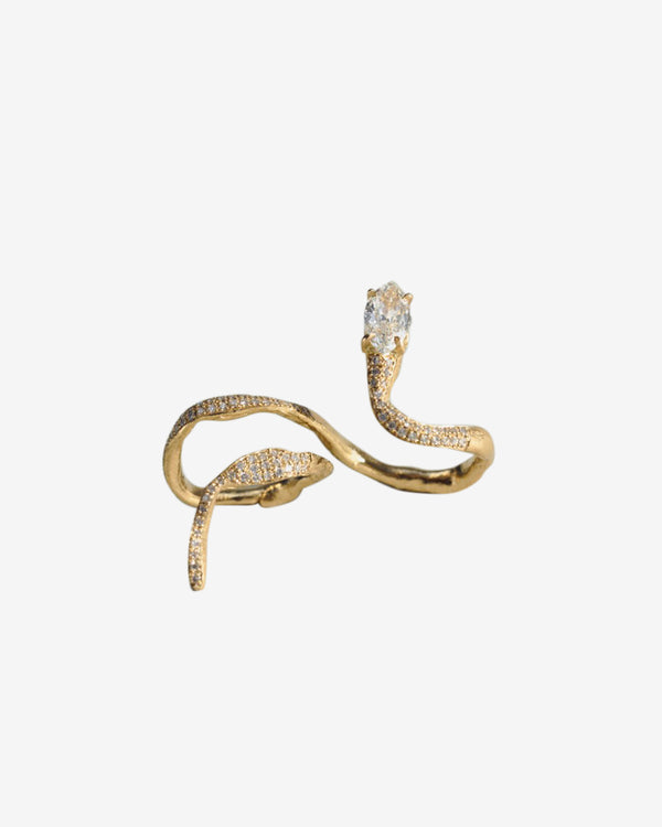 Alice Waese - Women's Double Marquise Snake Ring - (Gold)