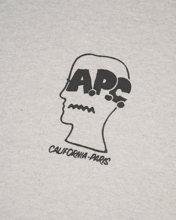 Brain Dead - A.P.C. Men's Fleece Logo Head Hoodie - (Heather Gray)