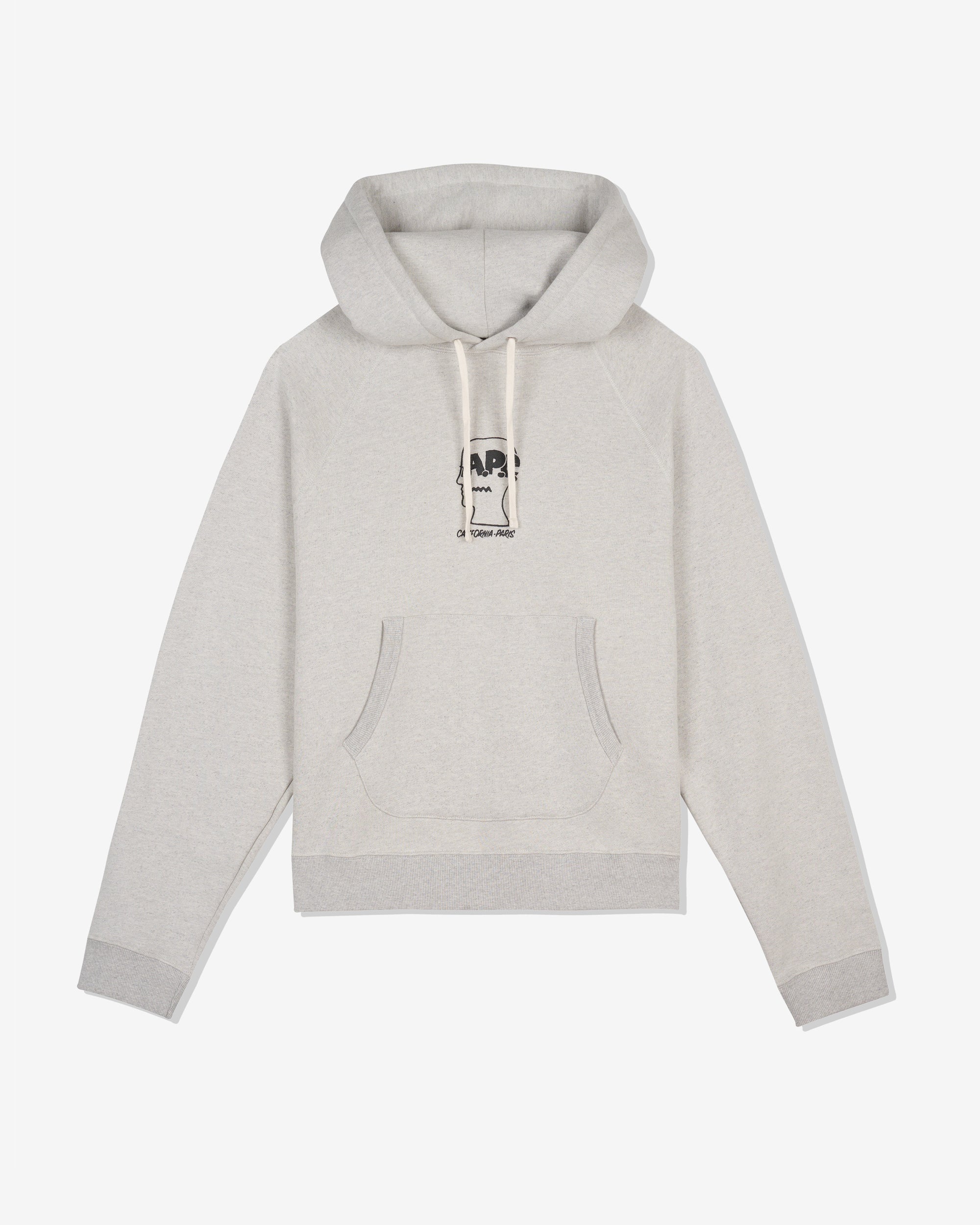 Brain Dead - A.P.C. Men's Fleece Logo Head Hoodie - (Heather Gray) view 1, Click to Zoom in