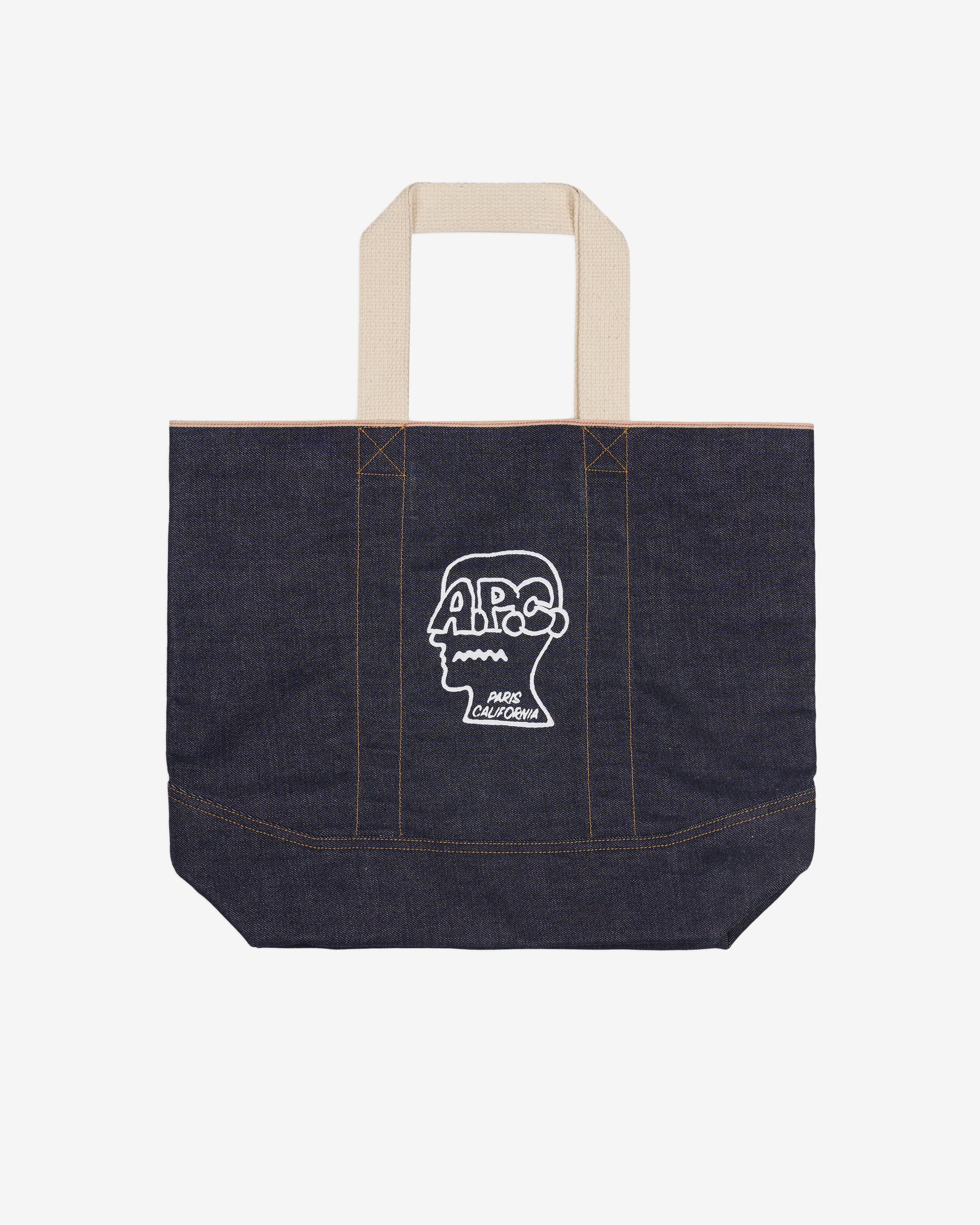 Brain Dead - A.P.C. Men's Selvedge Denim Tote Bag - (Indigo) view 1, Click to Zoom in