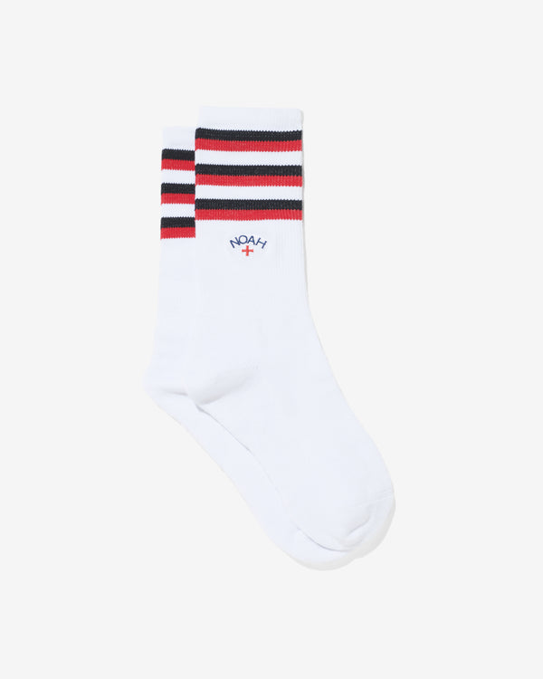 Noah - Men's Striped Sock - (Black/Red)