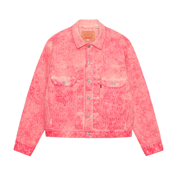Stüssy - Men's Dyed Jacquard Trucker Jacket - (Pink)