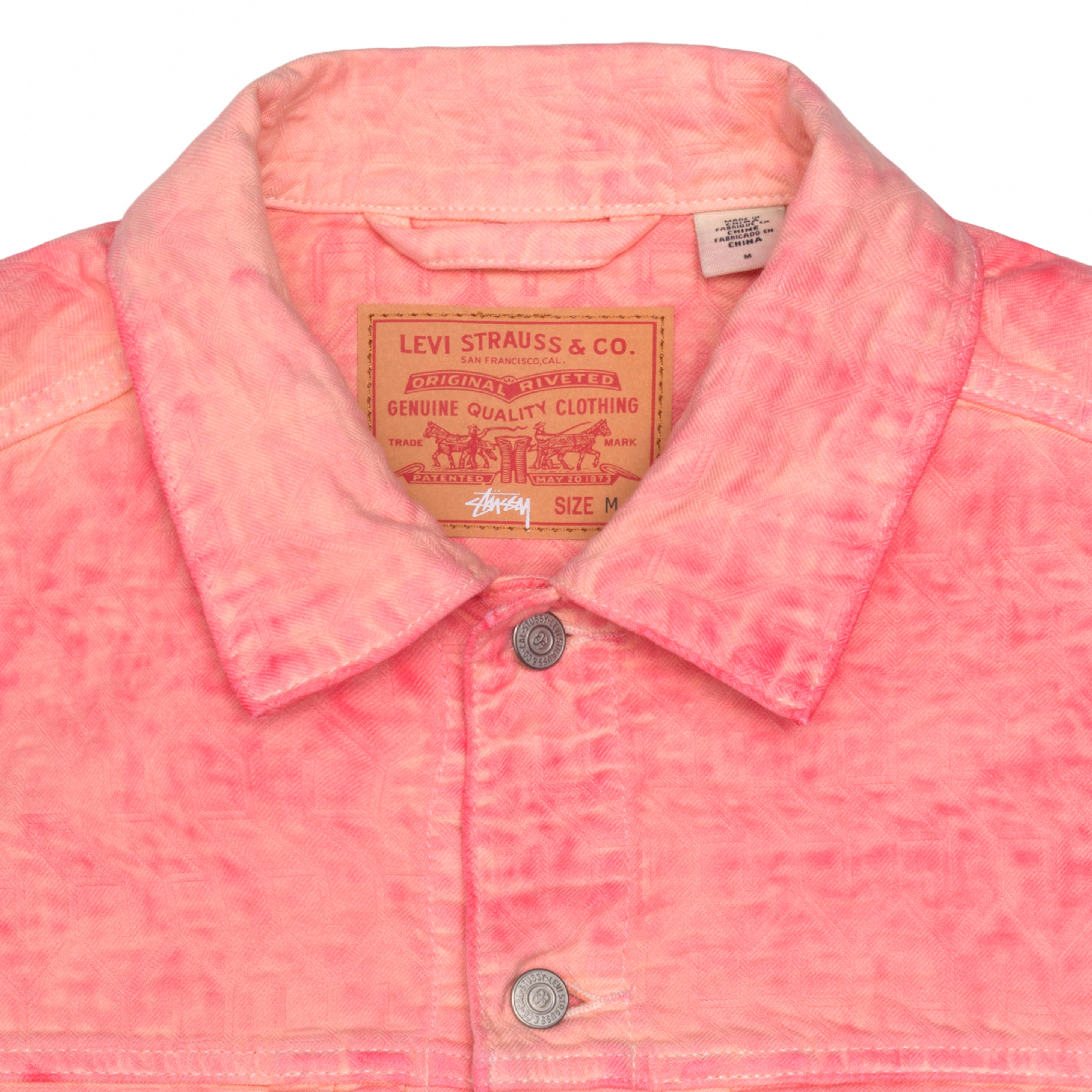 Stüssy - Men's Dyed Jacquard Trucker Jacket - (Pink) – DSMNY E-SHOP