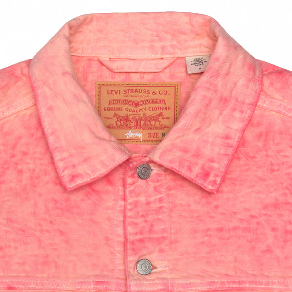 Stüssy - Men's Dyed Jacquard Trucker Jacket - (Pink)