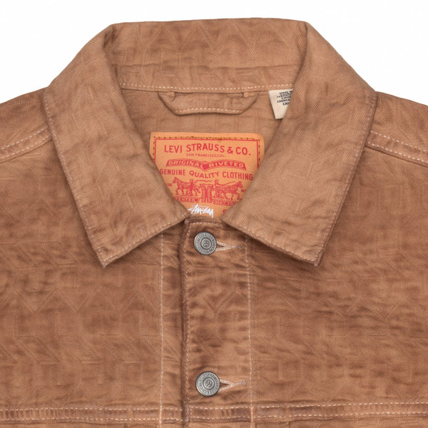 Stüssy - Men's Dyed Jacquard Trucker Jacket - (Brown)