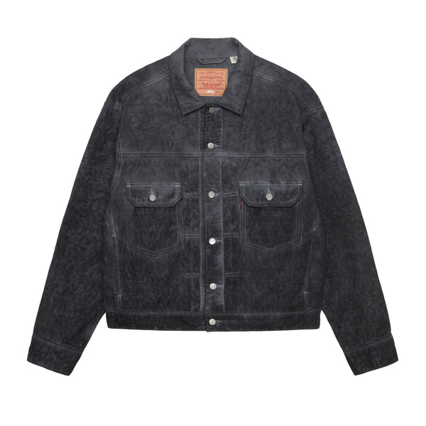 Stüssy - Men's Dyed Jacquard Trucker Jacket - (Black)