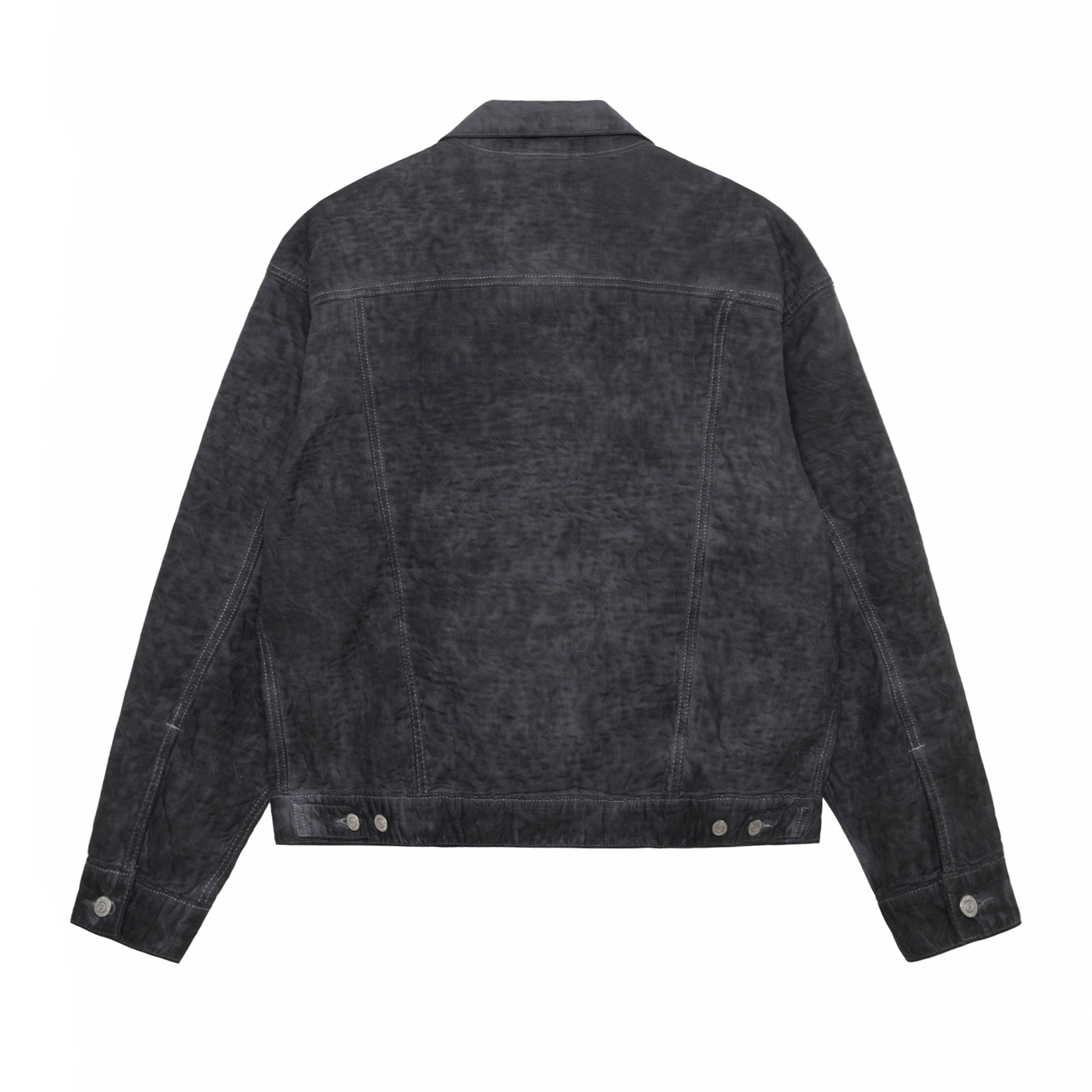 Stüssy: Men's Dyed Jacquard Trucker Jacket (Black) | DSMNY E-SHOP