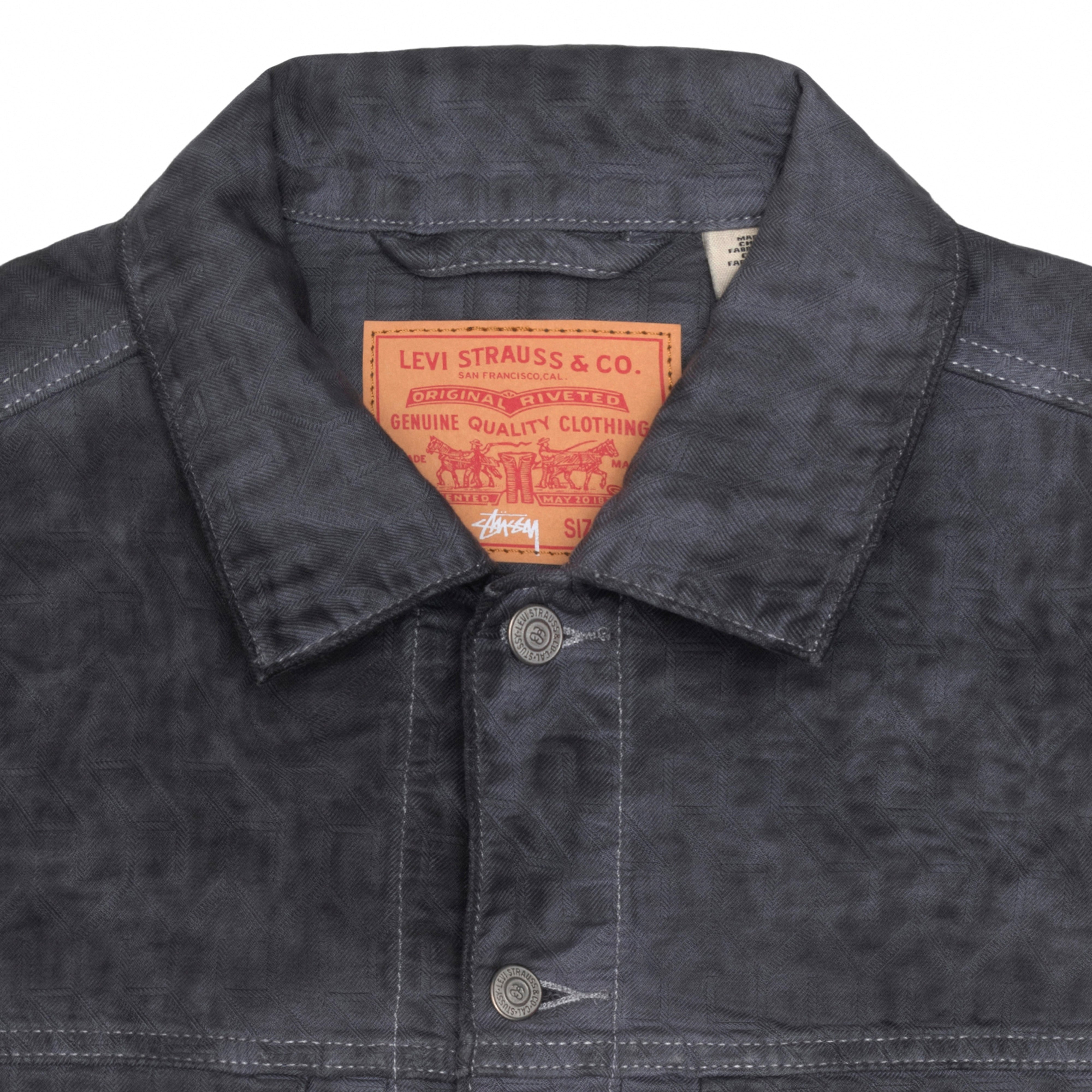 最終価格 stussy Dyed Trucker Jacket Mサイズ Stüssy: Men's Dyed Jacquard Trucker Jacket (Black) | DSMNY E-SHOP