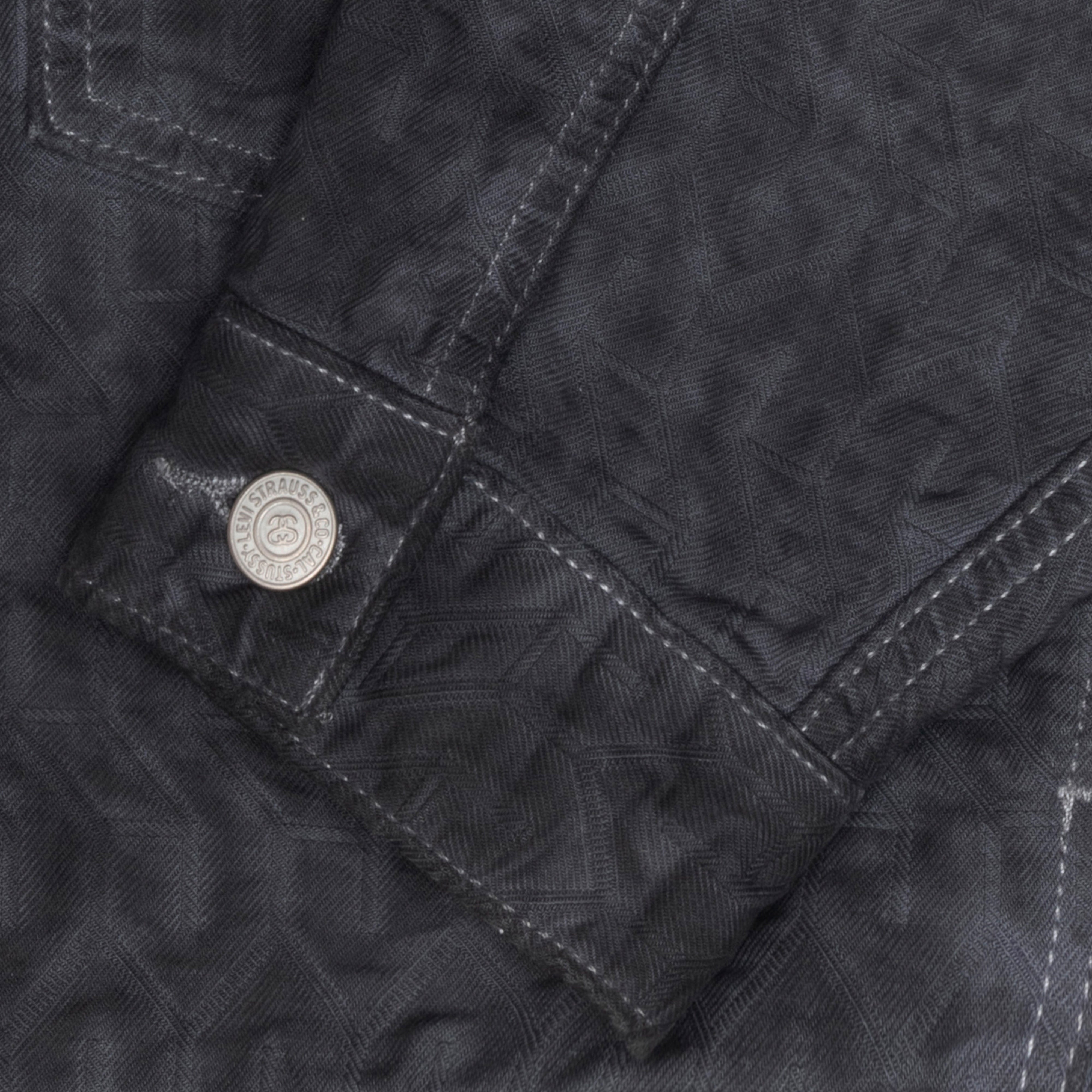 Stüssy: Men's Dyed Jacquard Trucker Jacket (Black) | DSMNY E-SHOP