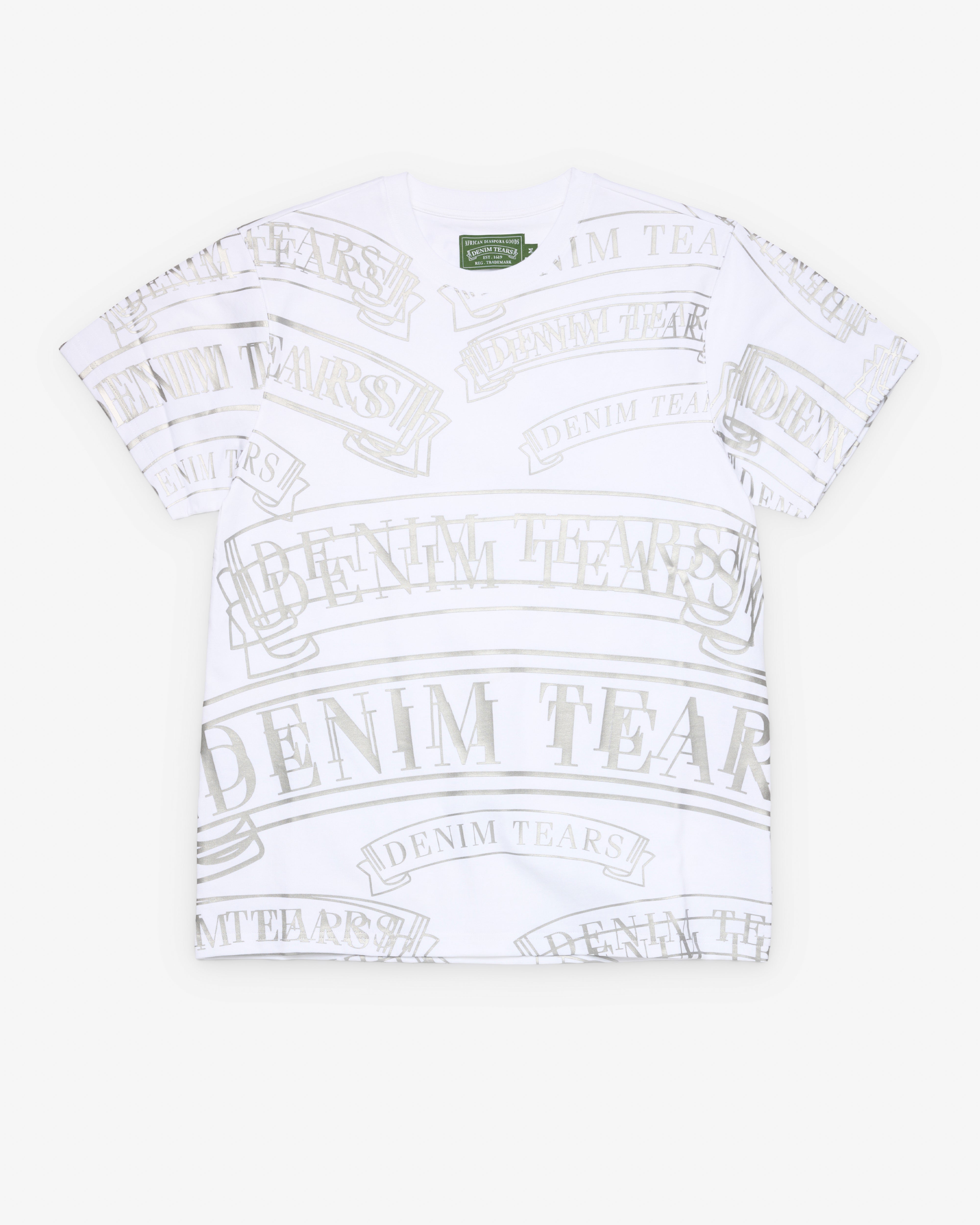 Denim Tears: Men's ADG Banner Print T-Shirt (White) | DSMNY E-SHOP