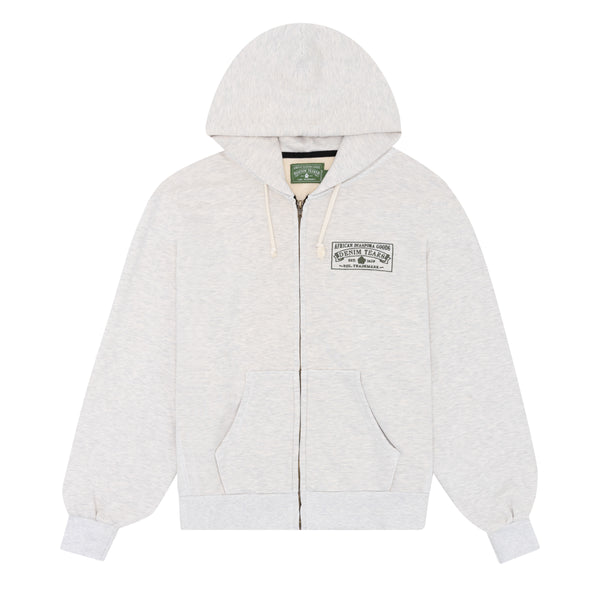 DENIM TEARS "ADG ZIP UP HOODIE WASHED GREY" - WASHEDG (202-901-51) SS23