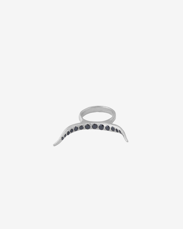 Burkindy - Horn Ring - (Sterling Silver/Onyx)