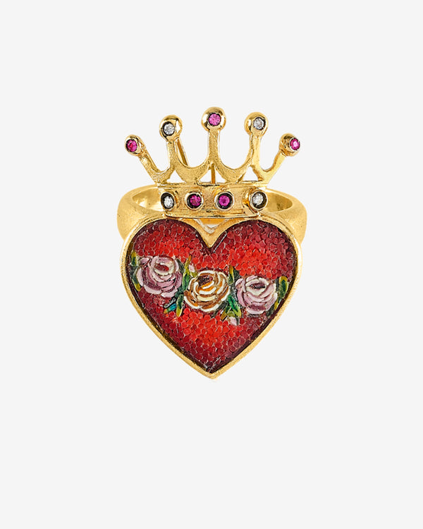 Le Sibille - Women's Crownheart Ring - (Yellow Gold)