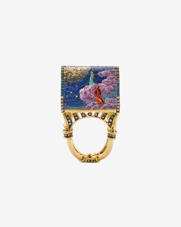 Le Sibille - Women's Scriptorium Ring - (Yellow Gold)