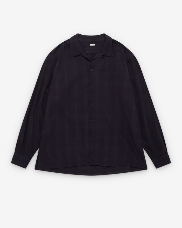 A.Presse - Men's Silk Nep Loop Collar Shirt - (Check)