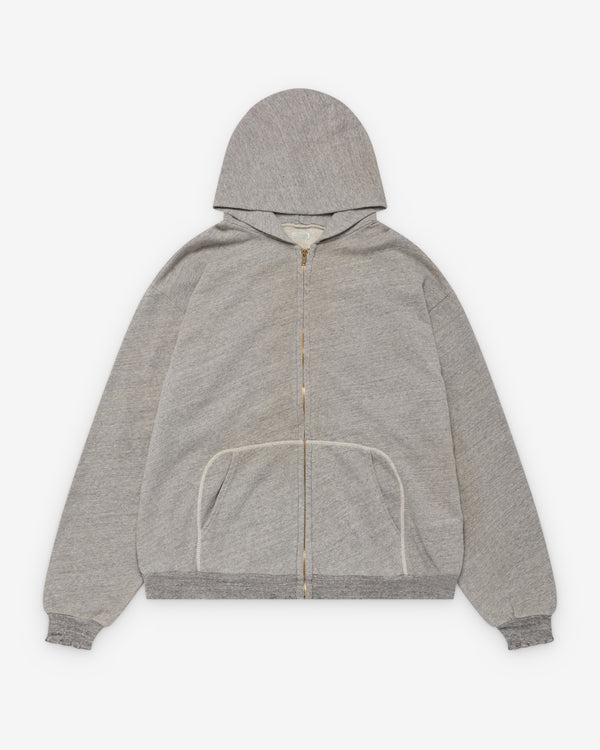 A.Presse - Men's Vintage Light Weight Zip Hoodie - (Gray)