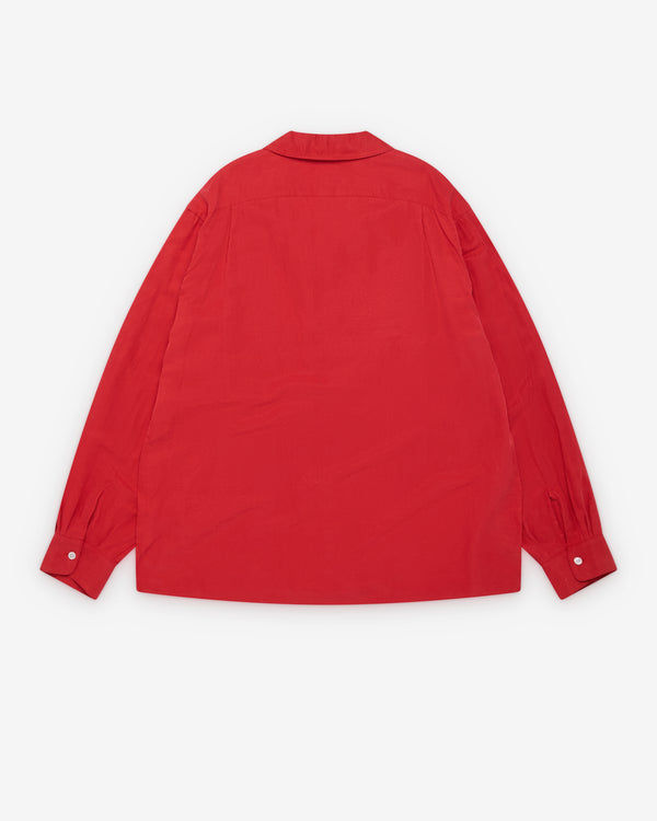 A.Presse - Men's Vintage Open Collar Shirt - (Red)