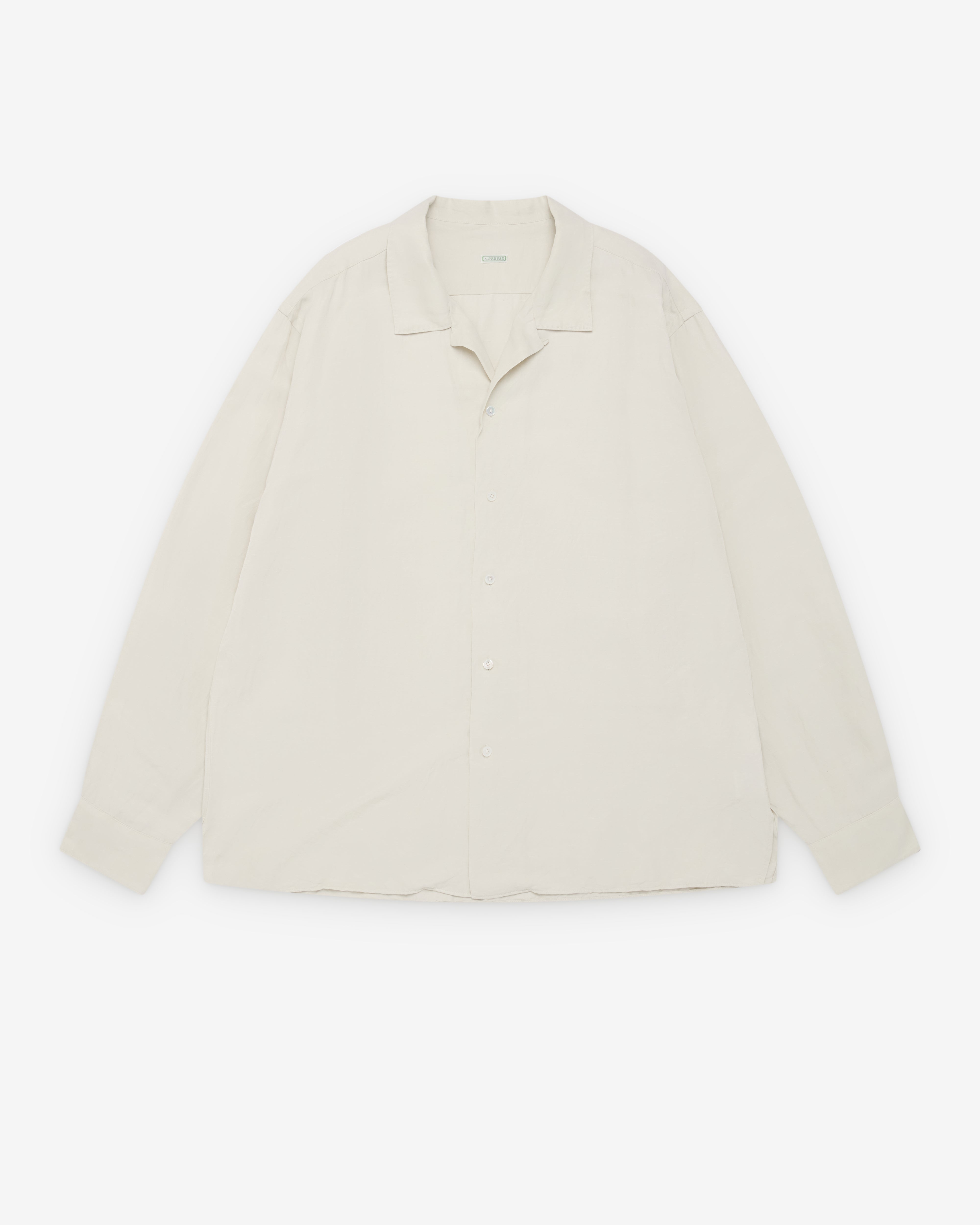 A.Presse: Men's Vintage Open Collar Shirt (Ecru) | DSMNY E-SHOP