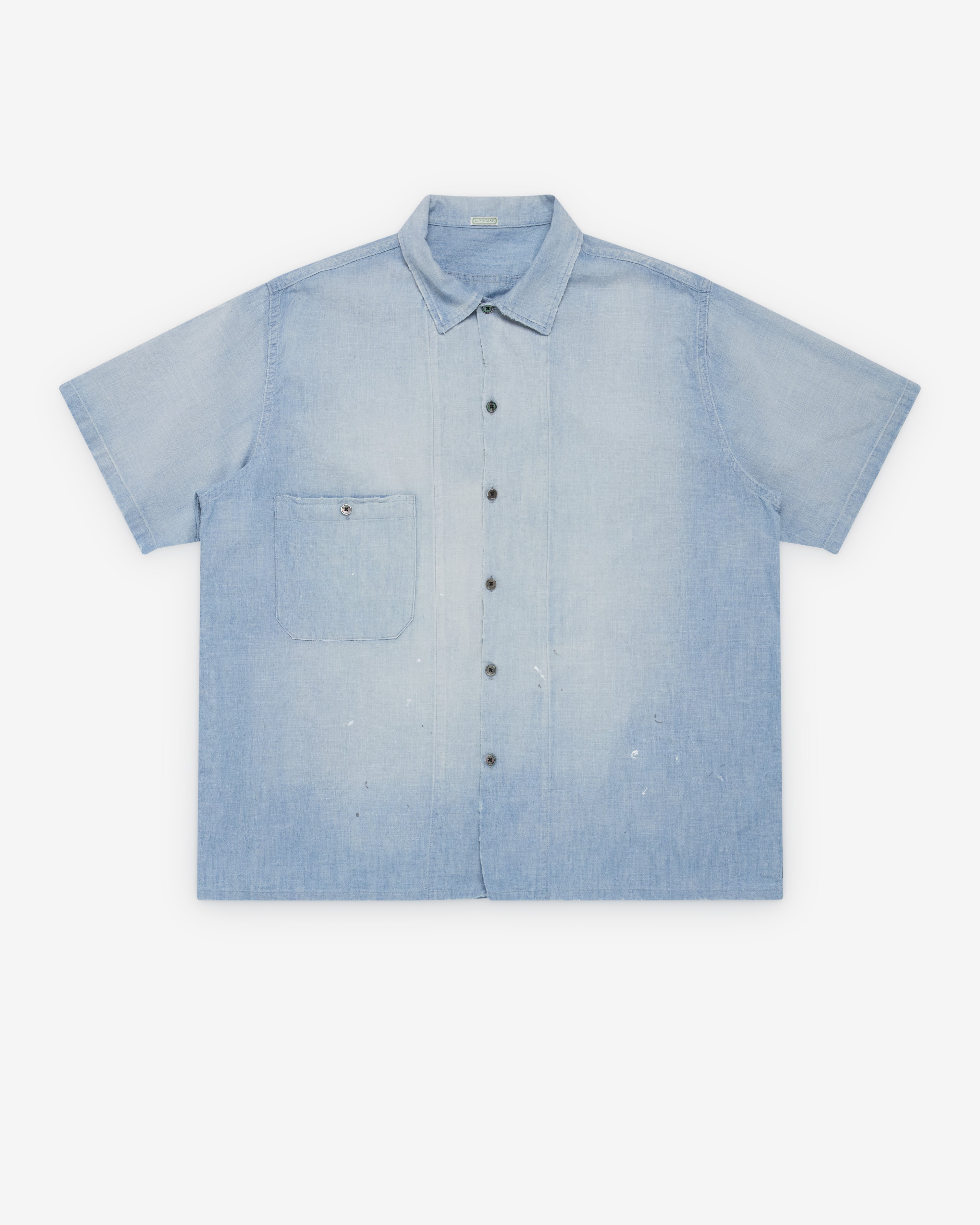 A.Presse: Men's Vintage Chambray S/S Shirt (Bleach) | DSMNY E-SHOP