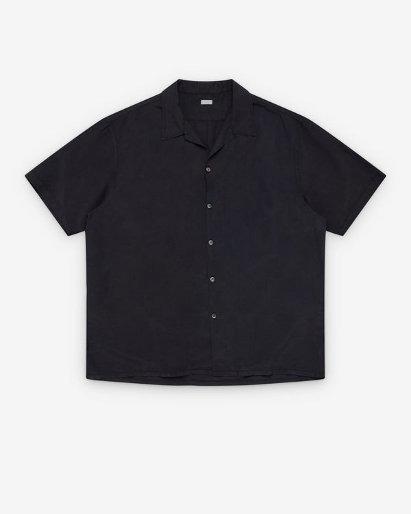A.Presse - Men's Natural Dyed Silk S/S Shirt - (Black)