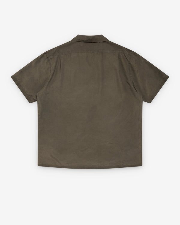 A.Presse - Men's Natural Dyed Silk S/S Shirt - (Olive)