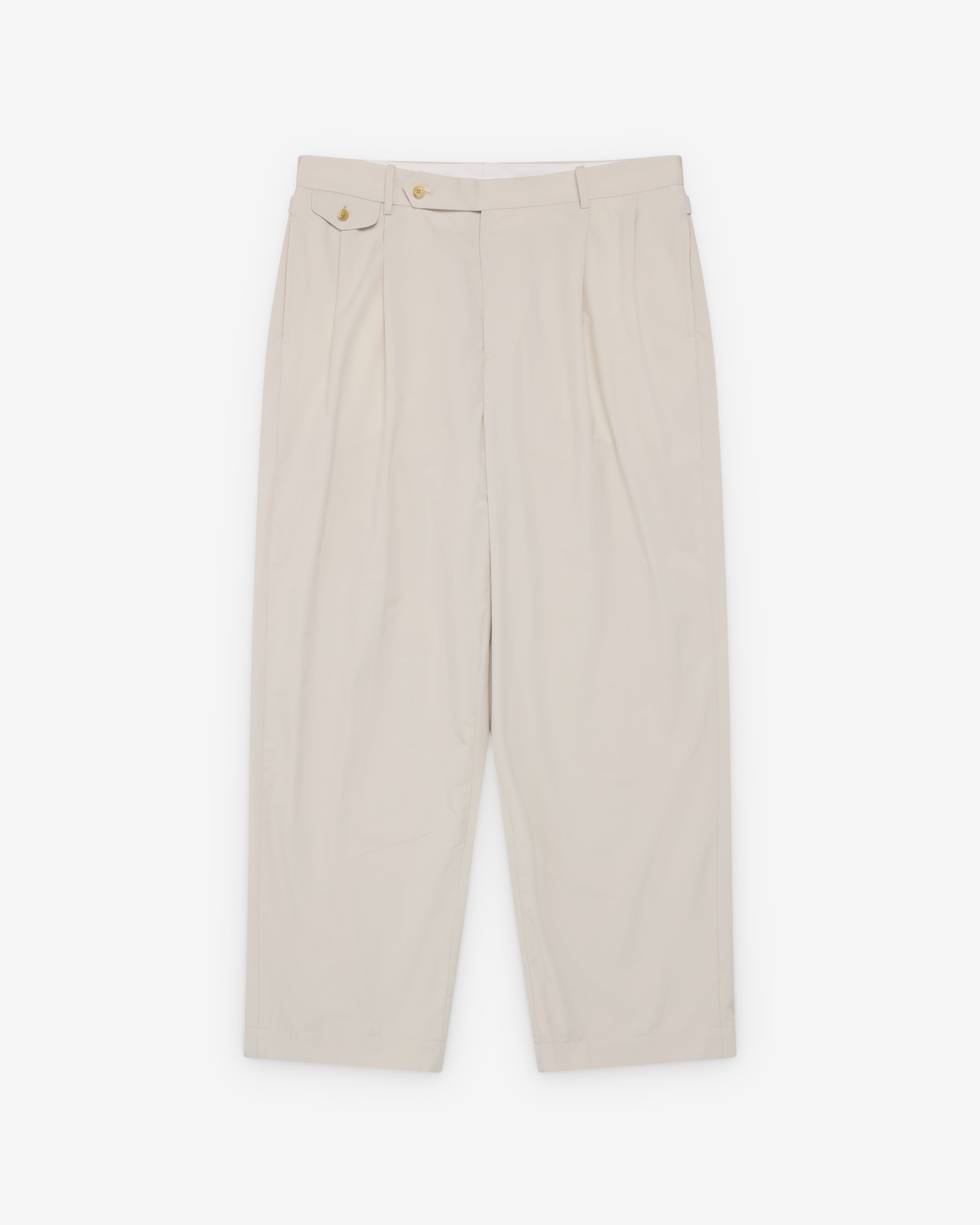 A.Presse: Men's High Density Weather Cloth Trousers (Ecru) | DSMNY