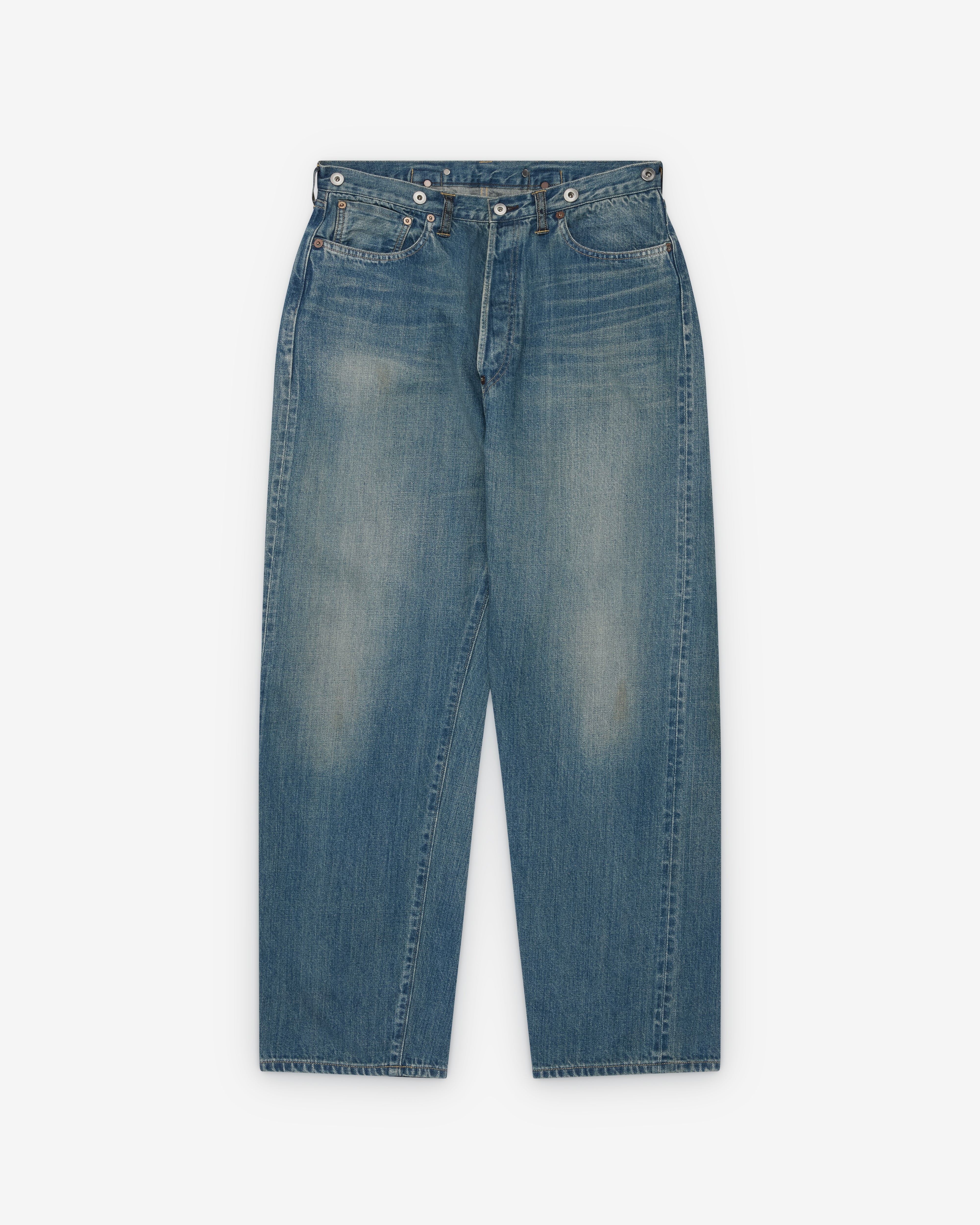 A.Presse: Men's No.22 Washed Wide Denim Pants (Indigo) | DSMNY E-SHOP