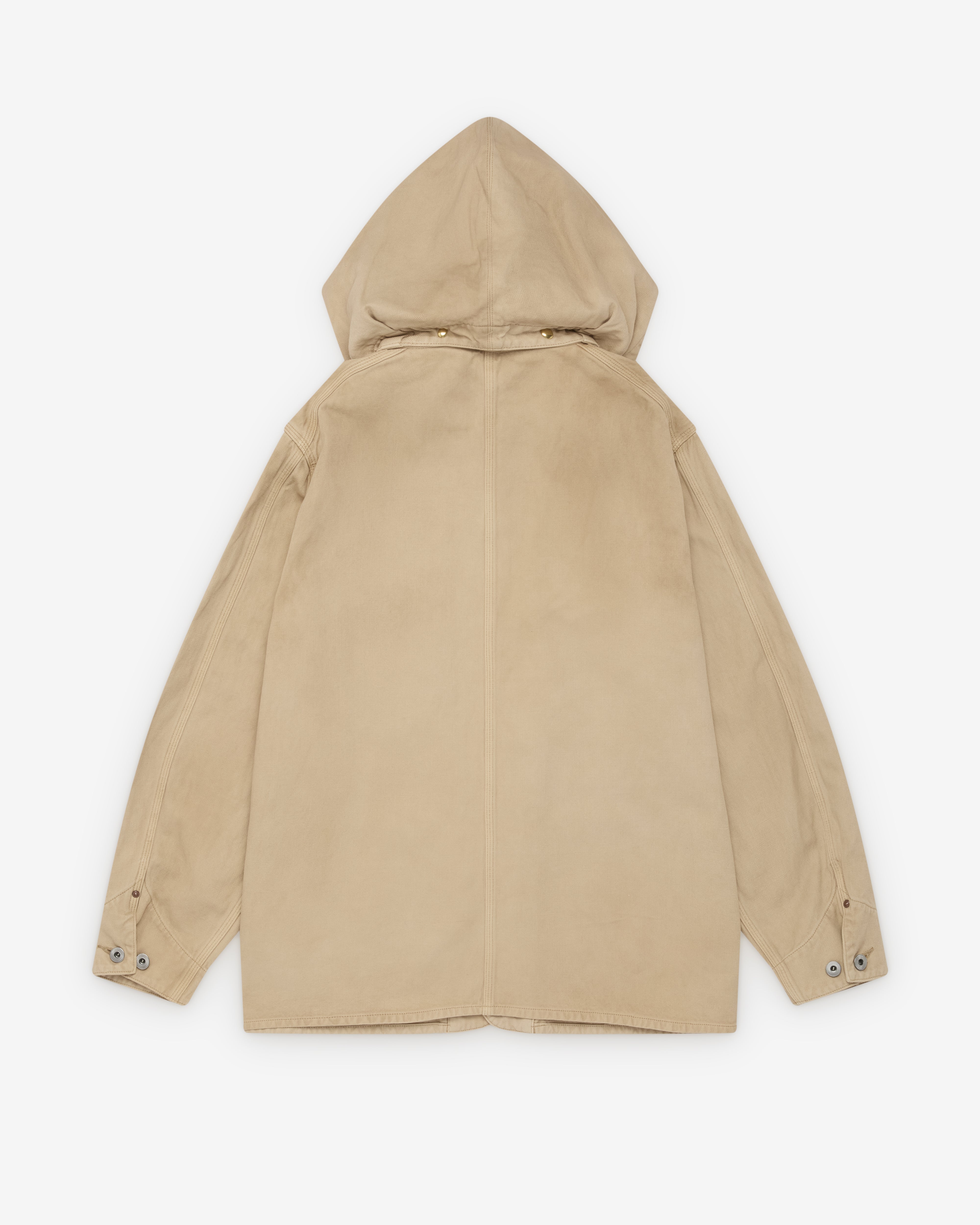 A.Presse: Men's Vintage Silk Hemp Coverall Jacket (Beige) | DSMNY