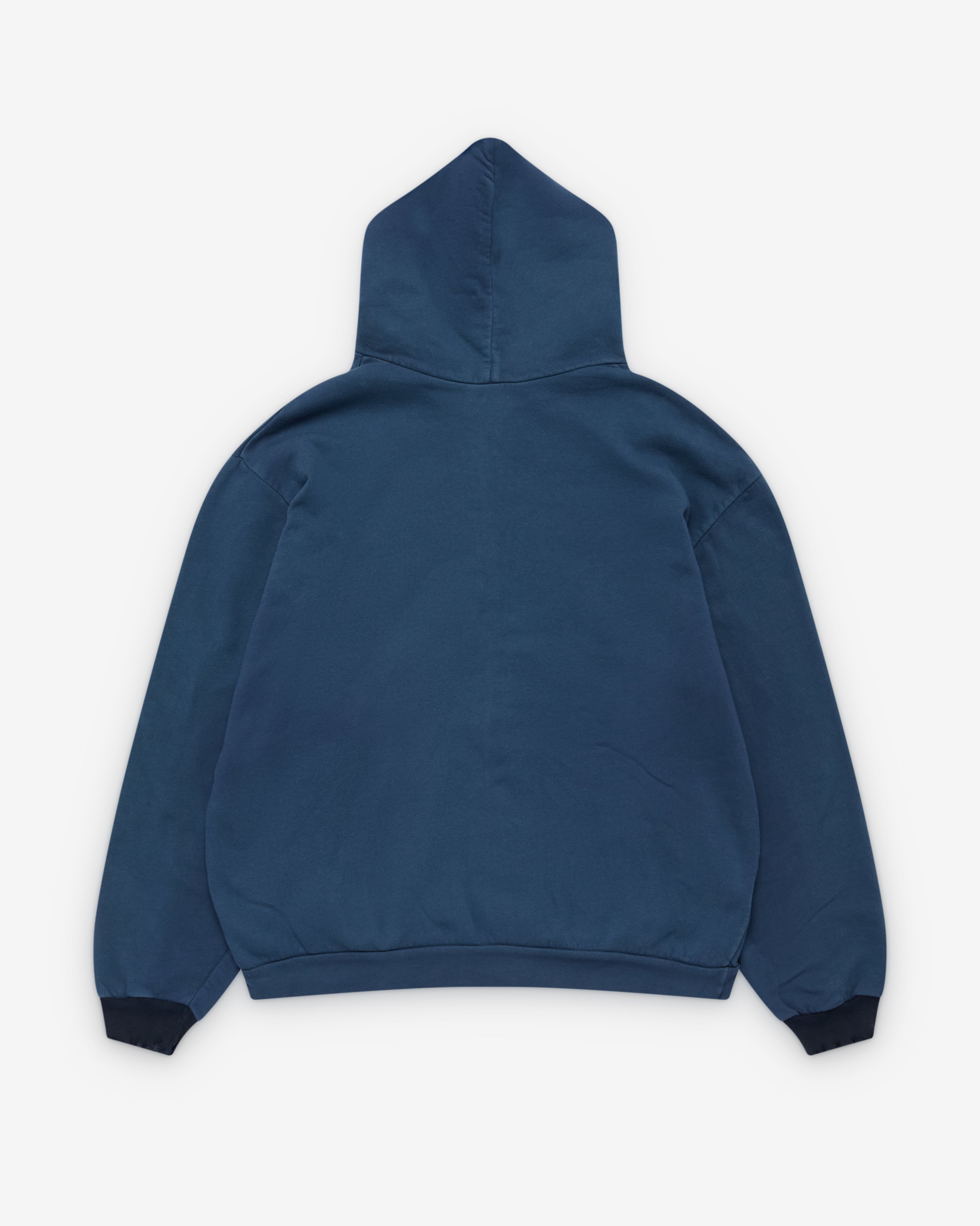 トップス A.PRESSE Vintage Light Zip Sweat A.Presse: Men's Vintage Light Weight Zip Hoodie (Blue) | DSMNY E-SHOP