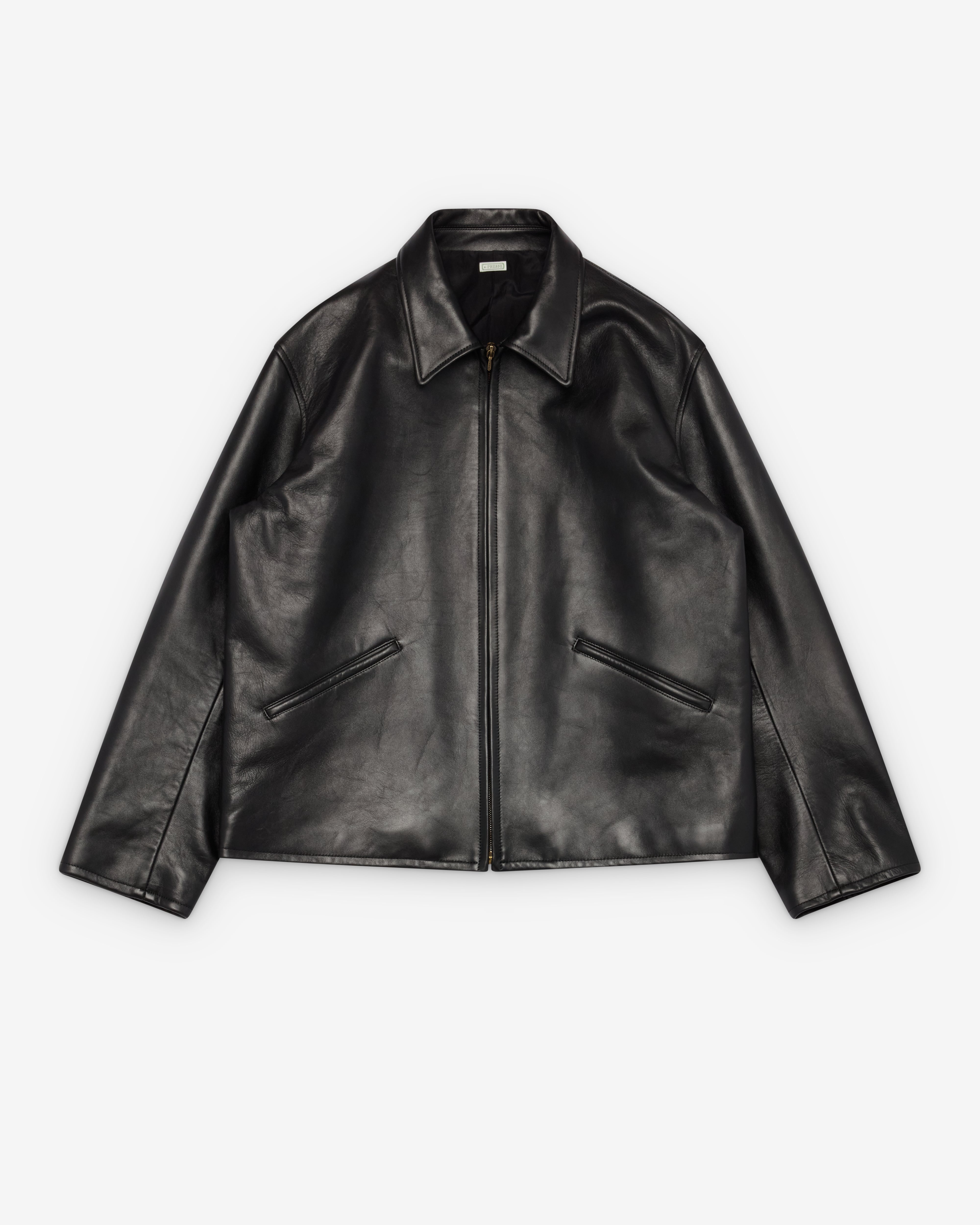 ジャケット・アウター a.presse leather sports jacket 2 A.Presse: Men's Leather Sports Jacket (Black) | DSMNY E-SHOP