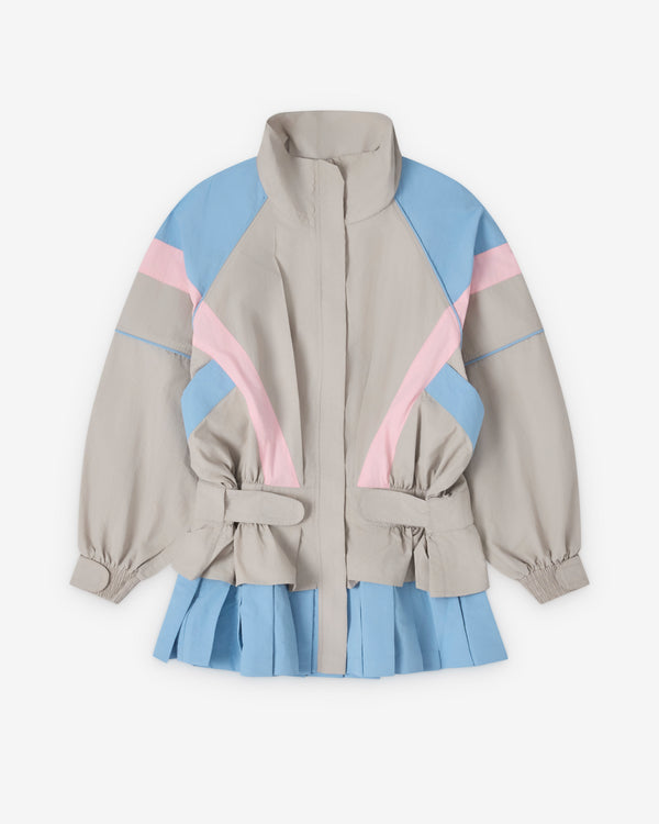 Ashley Williams - Women's Short Windbreaker Dress - (Grey/Pink)
