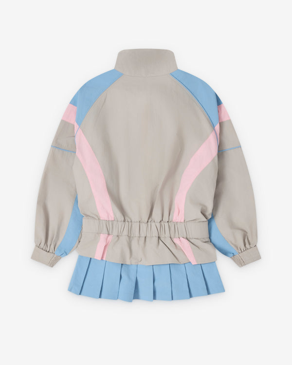 Ashley Williams - Women's Short Windbreaker Dress - (Grey/Pink)