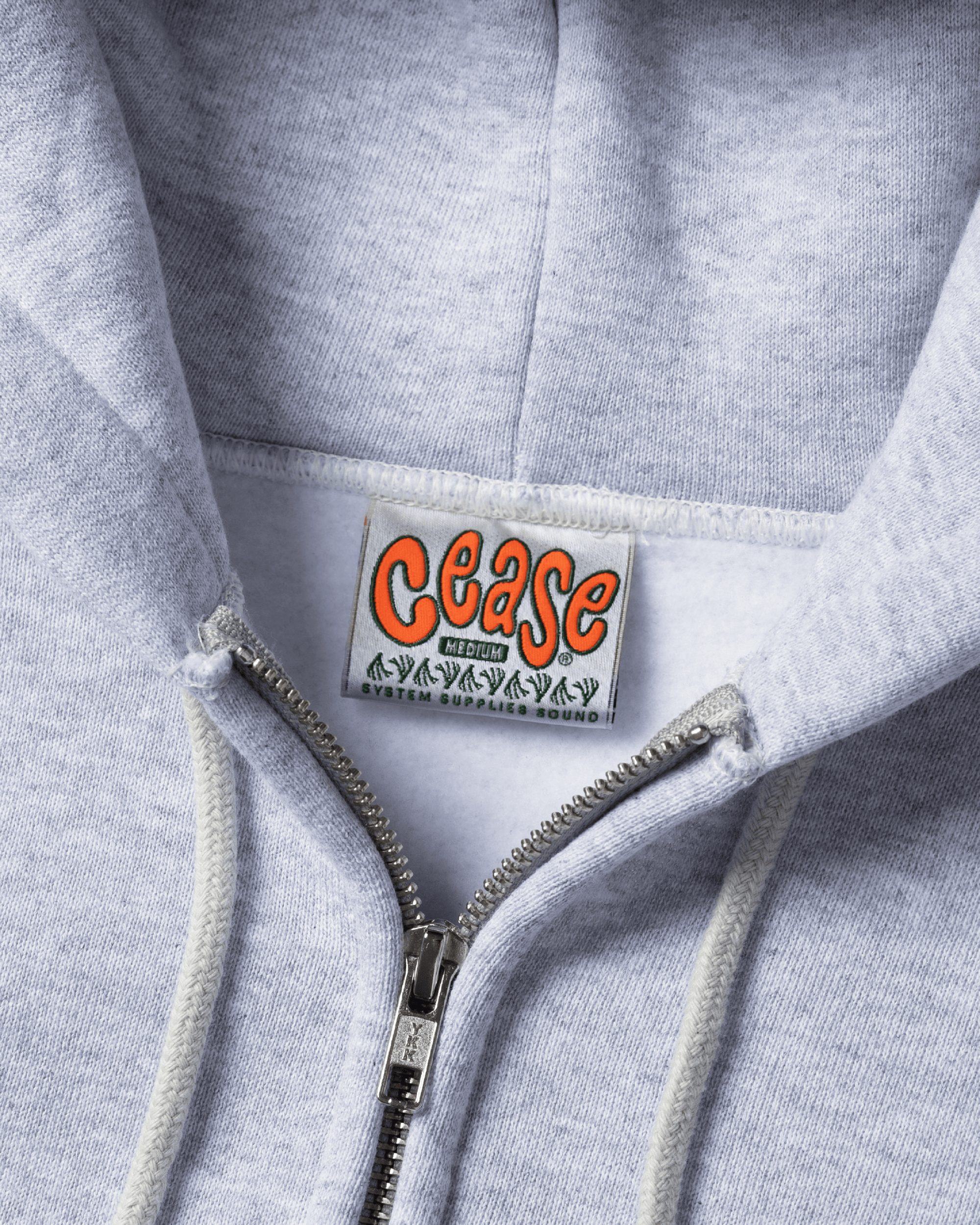 Cease: Men's Standard Zip Hoodie (Ash Grey) | DSMNY E-SHOP Cease: Men's Standard Zip Hoodie (Ash Grey) | DSMNY E-SHOP