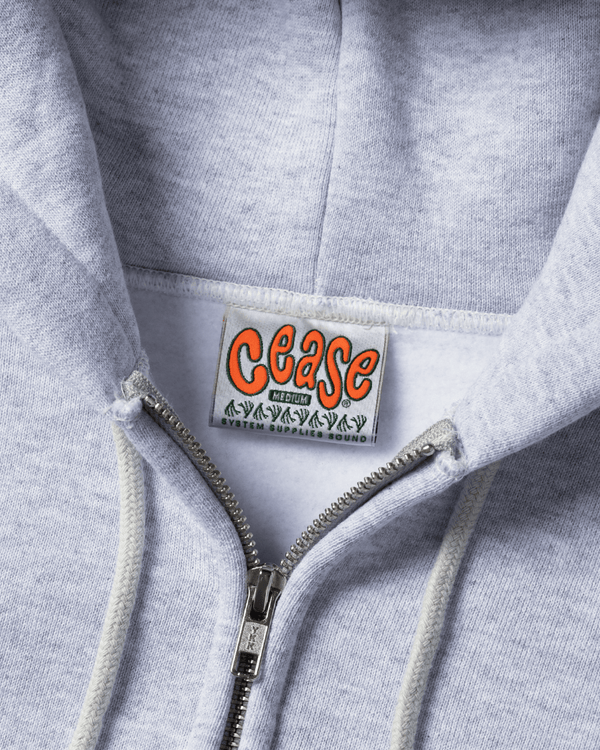 Cease - Men's Standard Zip Hoodie - (Ash Grey)