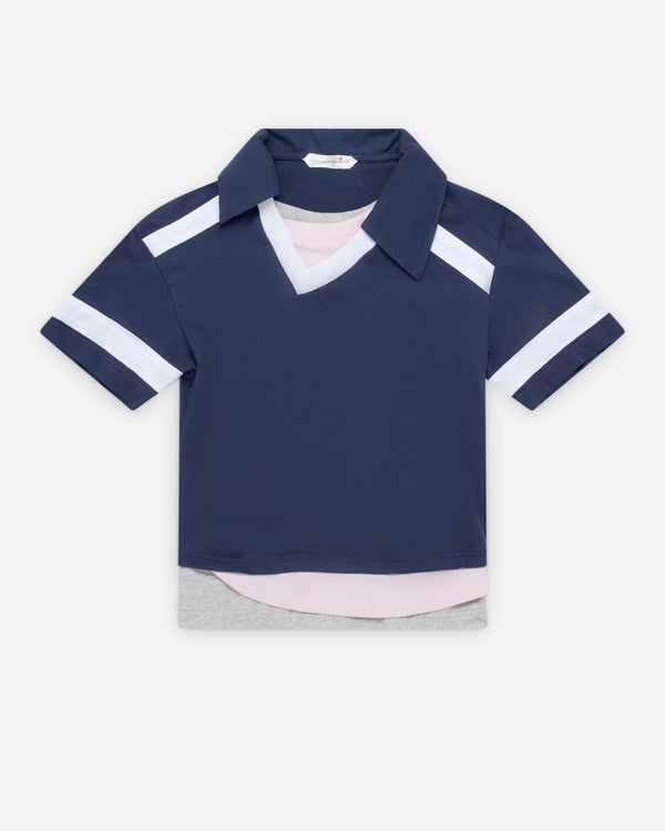 August Barron - Women's Tripple T-Shirt - (Navy/Pink/Grey)