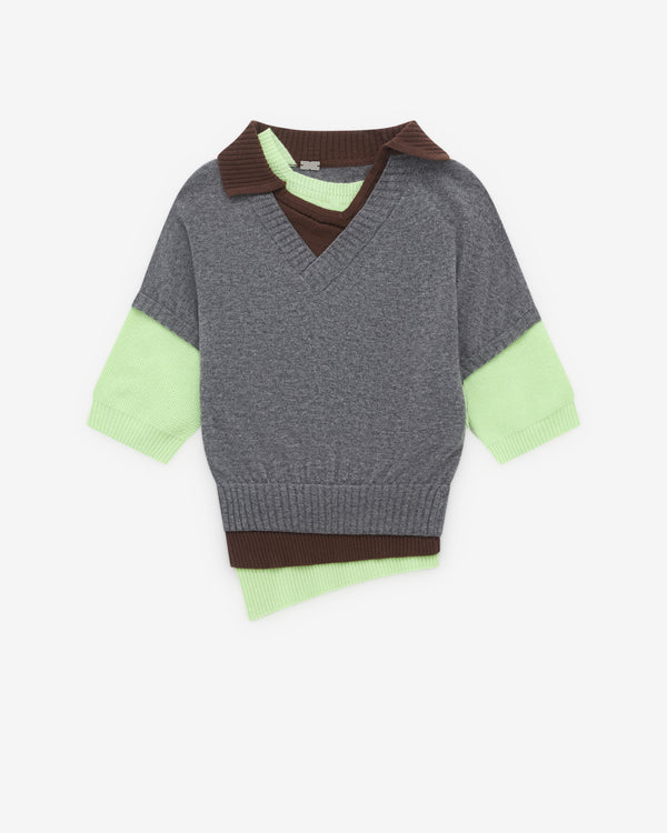 August Barron - Women's Triple Sweater - (Grey/Brown/Green)