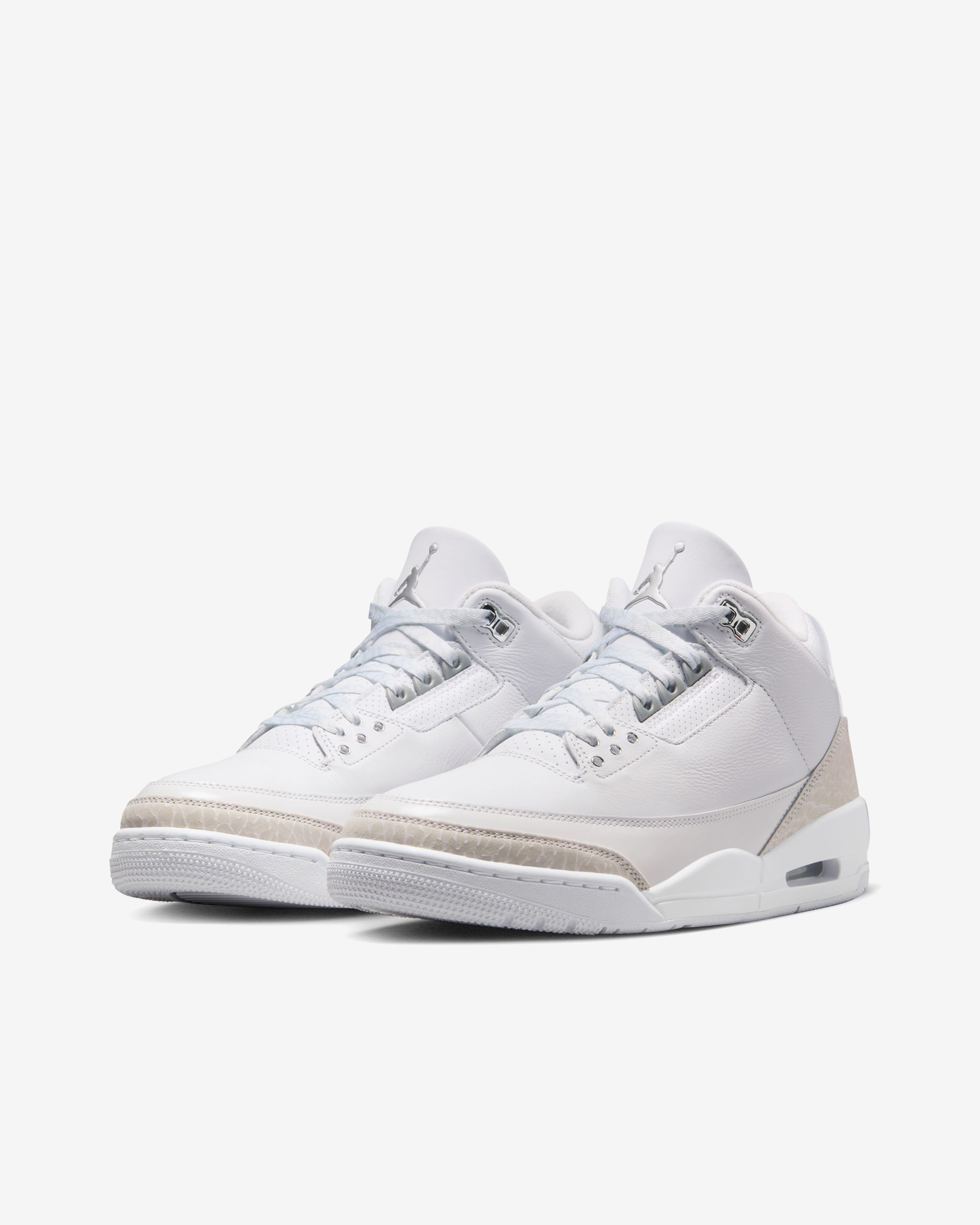 Nike: Men's Air Jordan 3 Retro Sneakers (White/Silver) | DSMNY E-SHOP