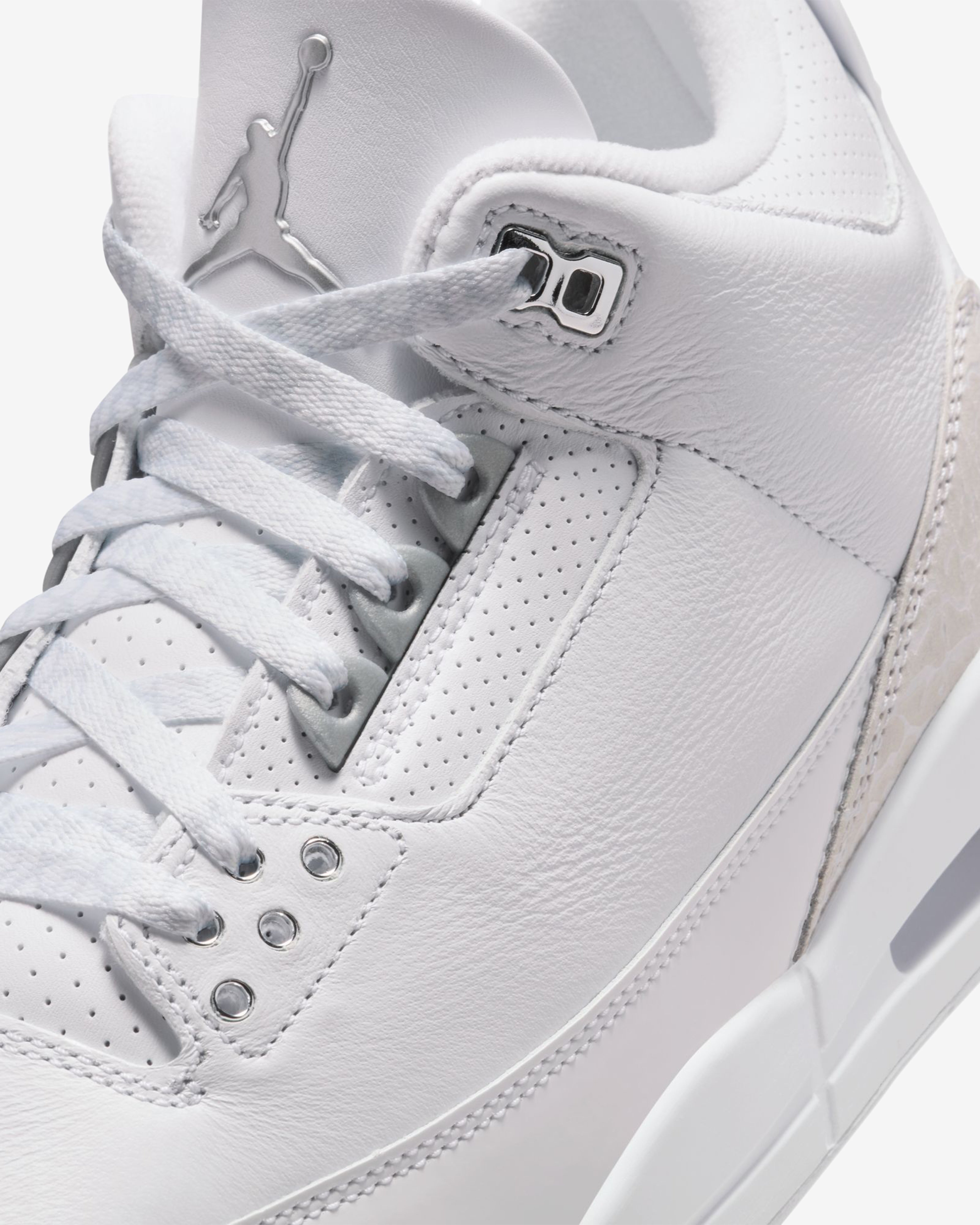 Nike: Men's Air Jordan 3 Retro Sneakers (White/Silver) | DSMNY E-SHOP