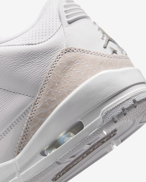 Nike - Men's Air Jordan 3 Retro Sneakers - (White/Silver)