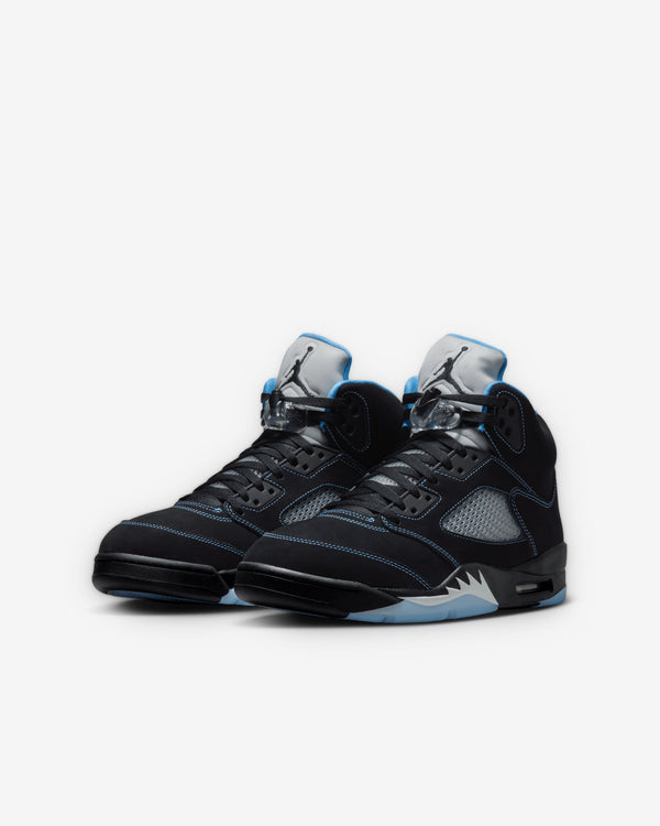 Nike - Men's Air Jordan 5 Black Carolina Sneakers - (Black/University Blue)
