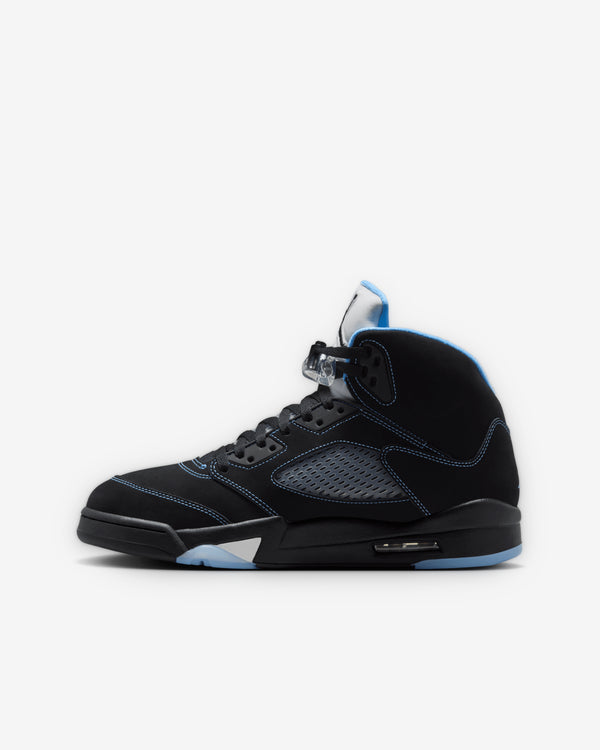 Nike - Men's Air Jordan 5 Black Carolina Sneakers - (Black/University Blue)