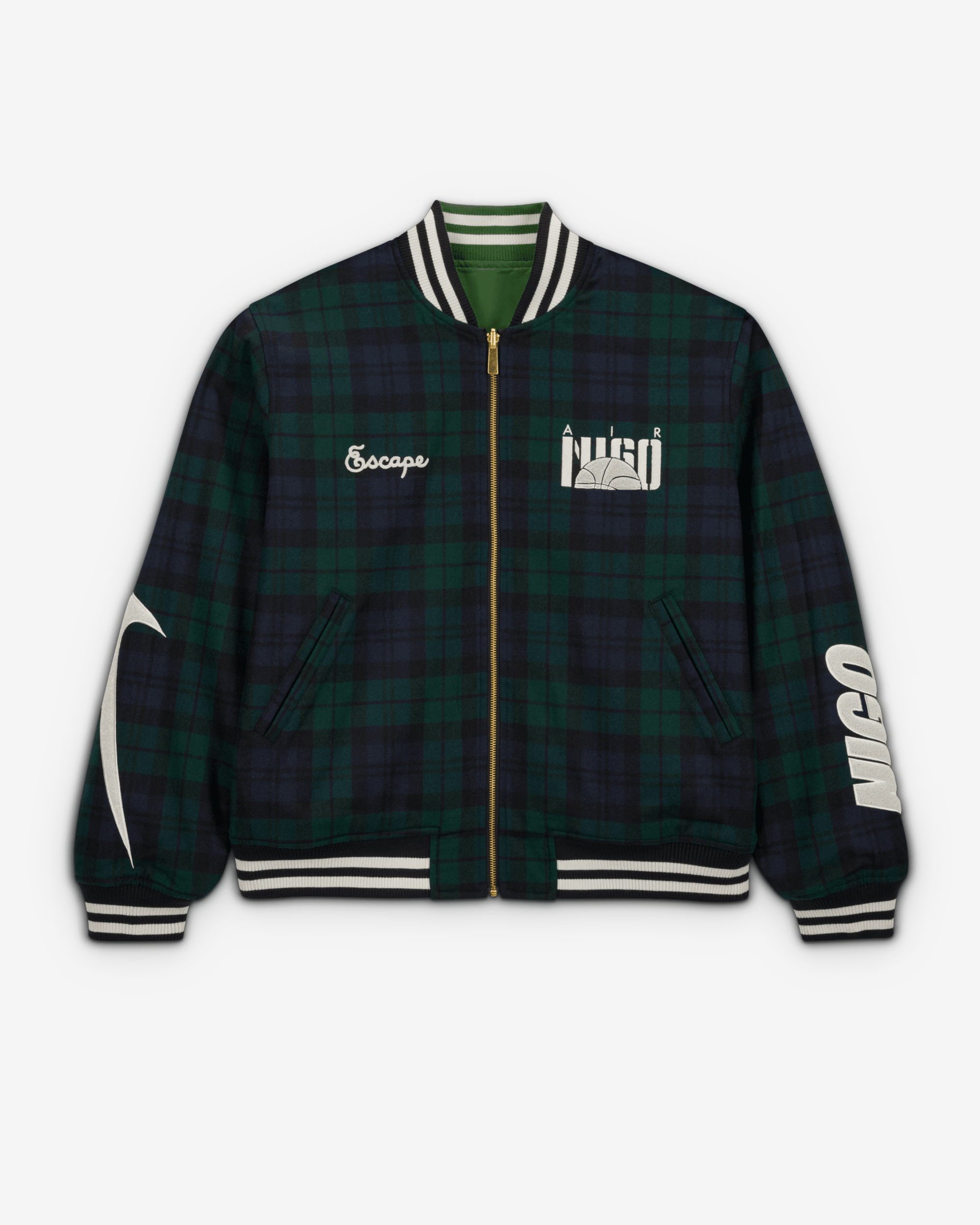 Nike: Men's Nigo Reversible Coach Jacket (Forest Green/Black Nike: Men's Nigo Reversible Coach Jacket (Forest Green/Black