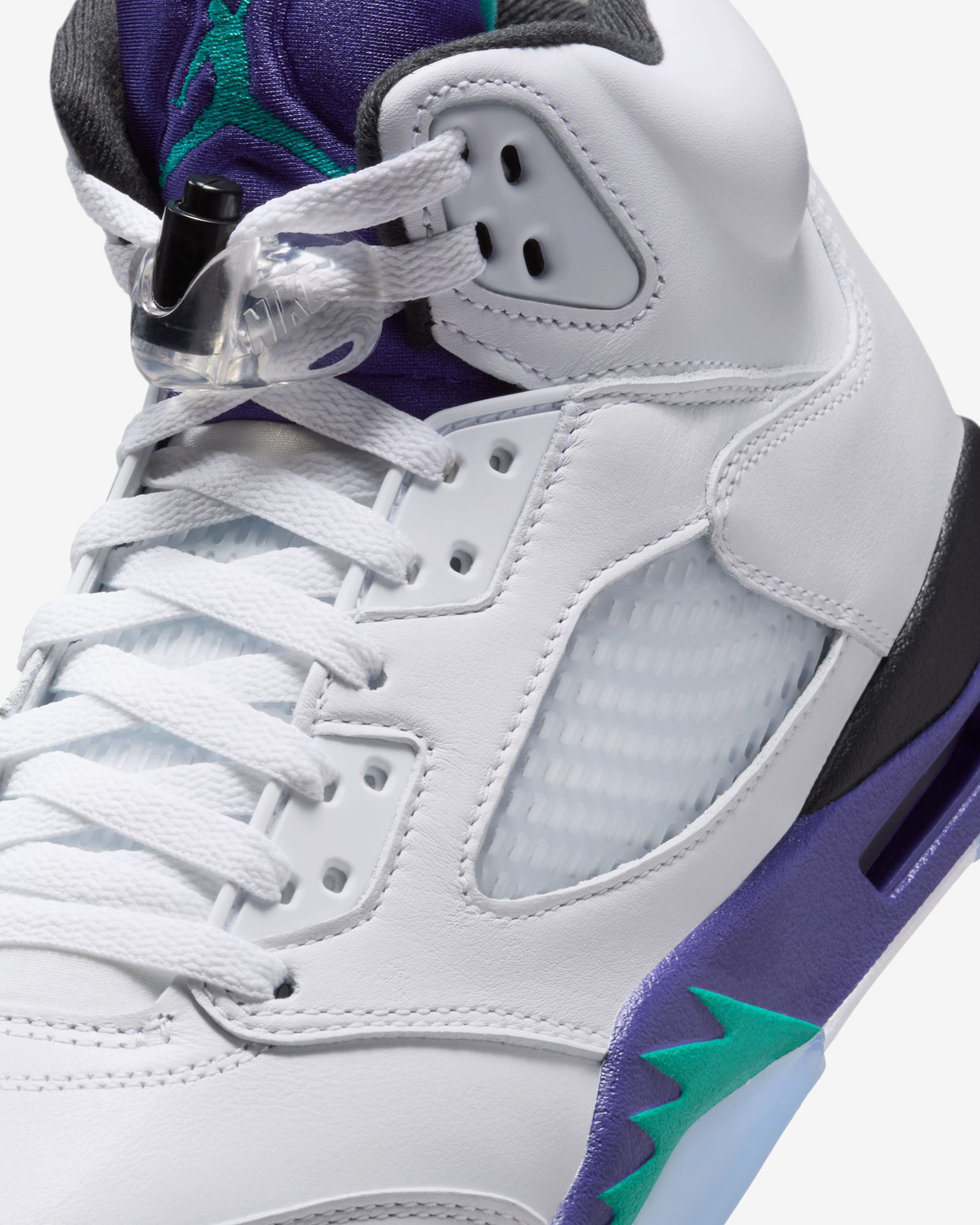 Nike: Men's Air Jordan 5 Retro OG Sneakers (White/Grape) | DSMNY E